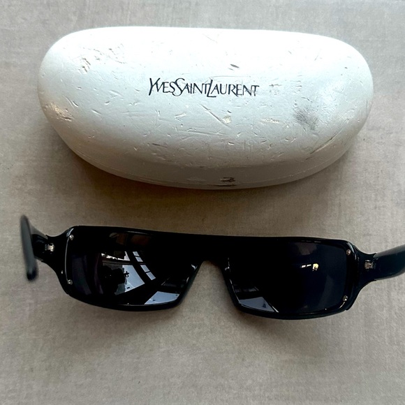 Yves Saint Laurent Black Sunglasses w/ Case - Picture 4 of 12